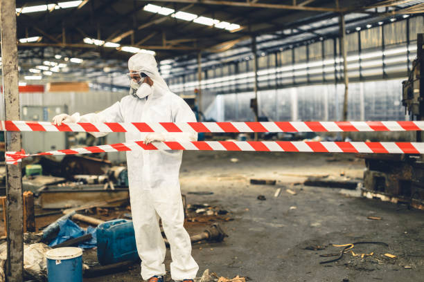 Professional Biohazard Cleanup technician working in Humble, TX
